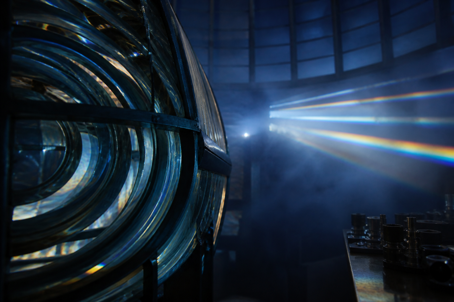 Fresnel lens macro representing precision service delivery
